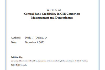 WP No. 22 Central Bank Credibility in CEE Countries: Measurement and Determinants