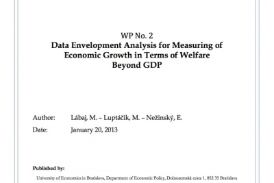 WP No. 2 Data Envelopment Analysis for Measuring of Economic Growth in Terms of Welfare Beyond GDP 