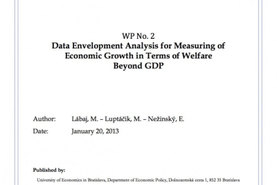 WP No. 2 Data Envelopment Analysis for Measuring of Economic Growth in Terms of Welfare Beyond GDP