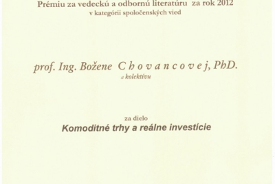 Prémiu Literárneho fondu za rok 2012 získala publikácia z NHF!