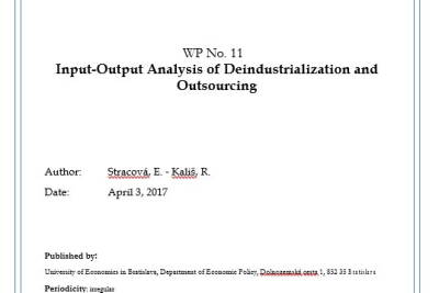 WP No. 11 Input-Output Analysis of Deindustrialization and Outsourcing