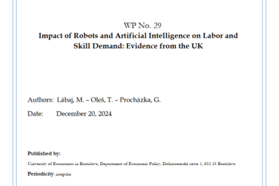 WP No. 29 Impact of Robots and Artificial Intelligence on Labor and Skill Demand: Evidence from the UK