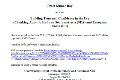 POZVÁNKA NA VÝSKUMNÝ SEMINÁR