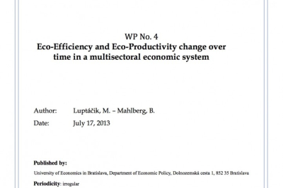 WP No. 4 Eco-Efficiency and Eco-Productivity change over time in a multisectoral economic system 