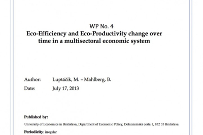 WP No. 4 Eco-Efficiency and Eco-Productivity change over time in a multisectoral economic system