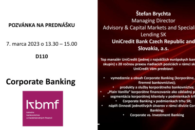 Pozvánka na prednášku z dielne UniCredit Bank a.s.