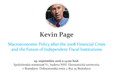 Prednaška kanadského ekonóma Kevina Pagea