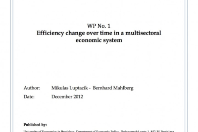 WP No. 1 Efficiency change over time in a multisectoral economic system