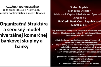 Pozývame Vás na prvú prednášku z dielne UniCredit Bank, a. s.