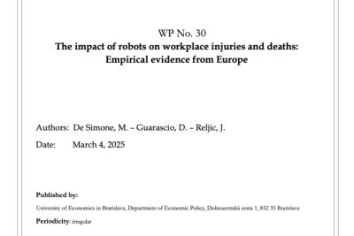 WP No. 30 The impact of robots on workplace injuries and deaths: Empirical evidence from Europe