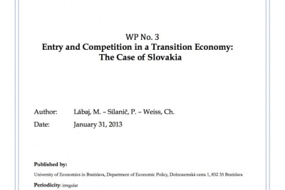 WP No. 3 Entry and Competition in a Transition Economy: The Case of Slovakia 