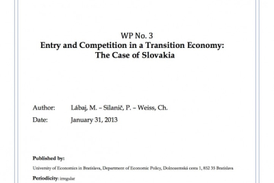 WP No. 3 Entry and Competition in a Transition Economy: The Case of Slovakia