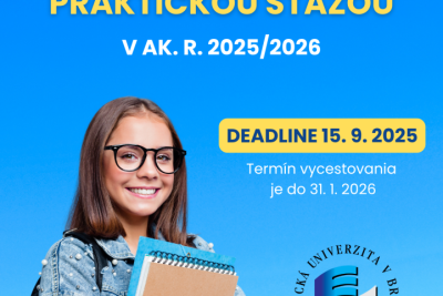 Výzva - Erasmus+ praktická stáž 2025/2026 – 1. kolo
