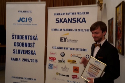 Ocenenie Študentská osobnosť Slovenska akad. roka 2015/2016