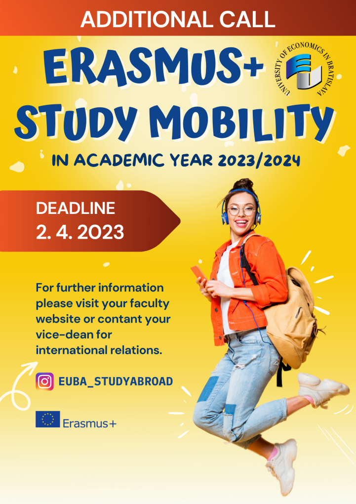 2nd Call for the Erasmus+ Study Mobility for academic year 2023/2024