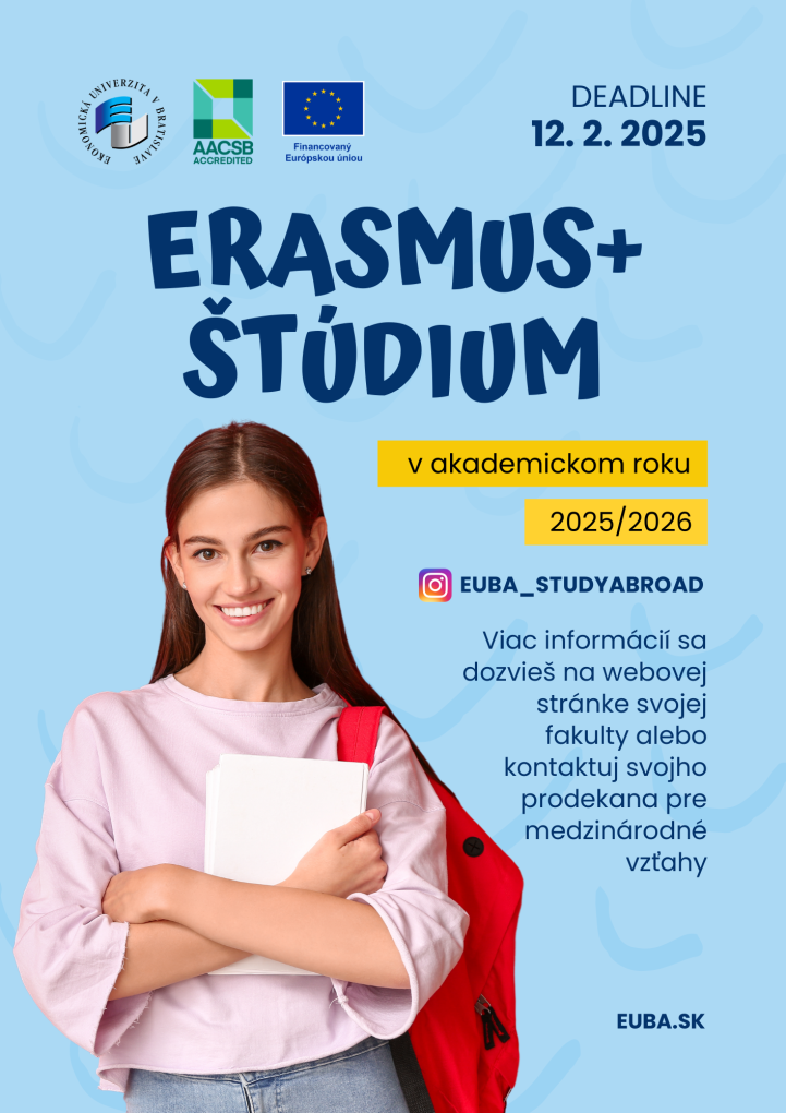 Výzva na študijné pobyty v rámci Erasmus+ na akademický rok 2025/2026