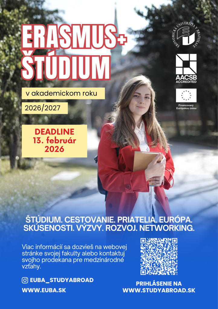 Erasmus+ štúdium 2026/2027 – výzva pre študentov NHF otvorená